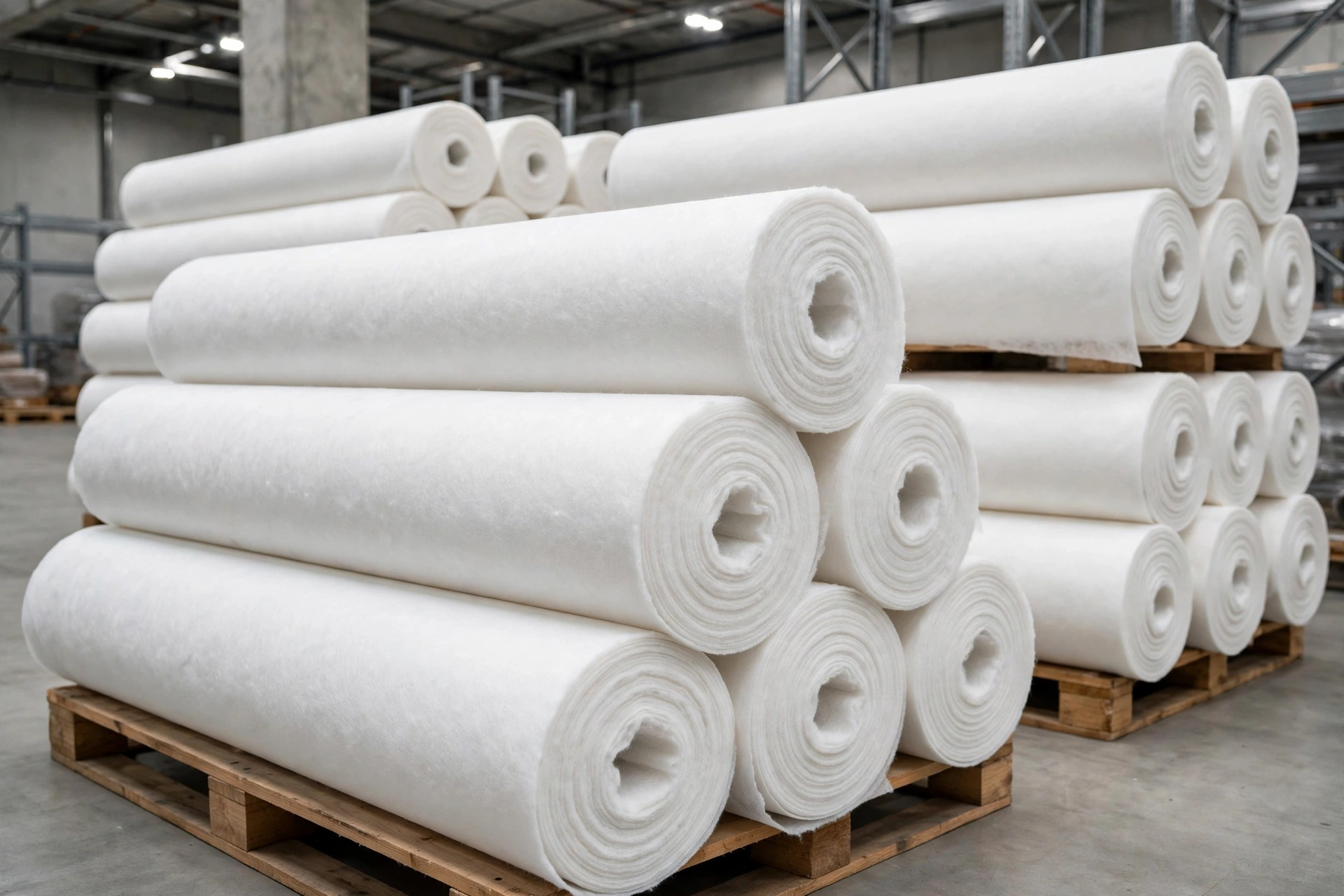 Nonwoven geotextile rolls
